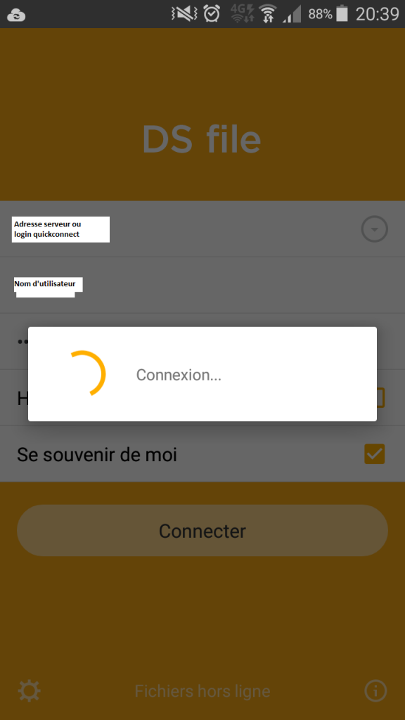 Page de connexion à Synology DSFILE - Jesauvegardemesdocuments.fr