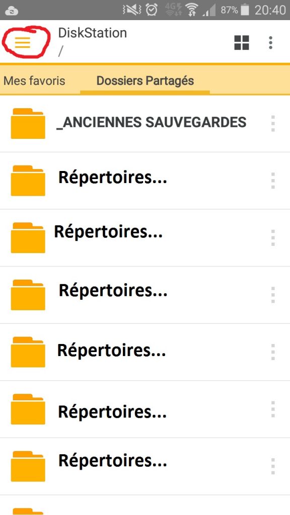 Synology Ds File - Vue des répertoires partagés - Jesauvegardemesdocuments.fr