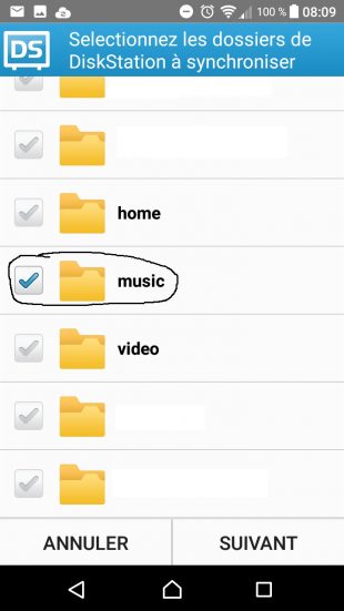 DS CLOUD - Sélectionner le répertoire distant à synchroniser avec le téléphone - Jesauvegardemesdocuments.fr